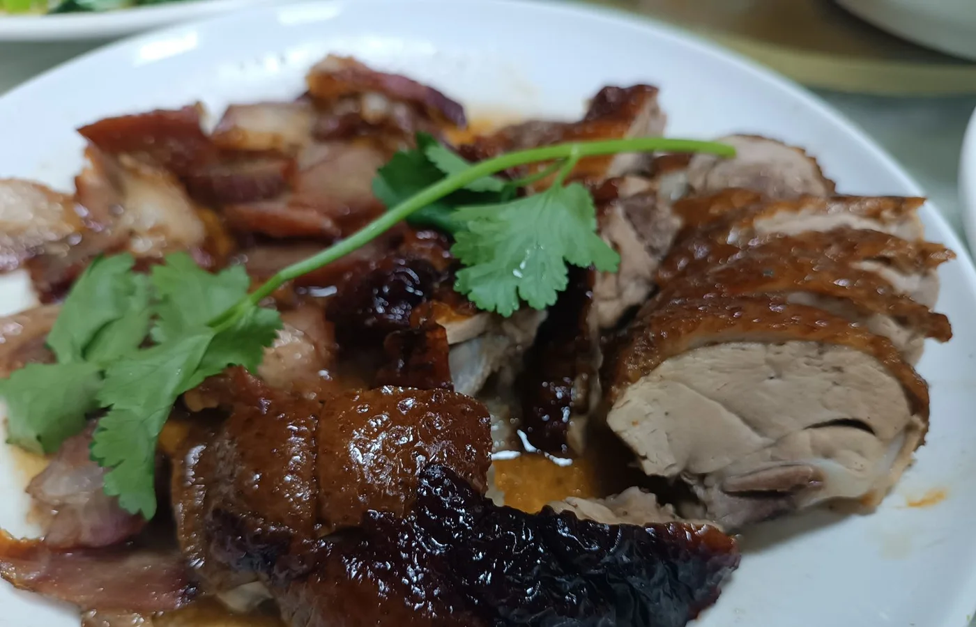 A plate identified as roast duck by the Commons creator